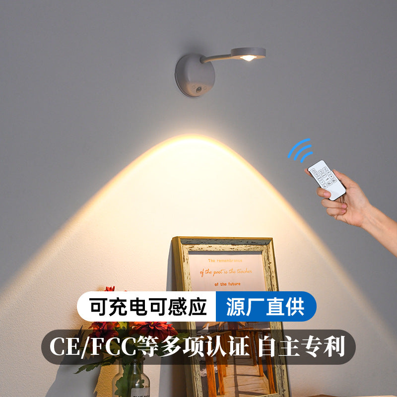 new indoor wireless wall light spotlight Charging led Intelligent Human Body Sensor Light Remote Control Picture Light