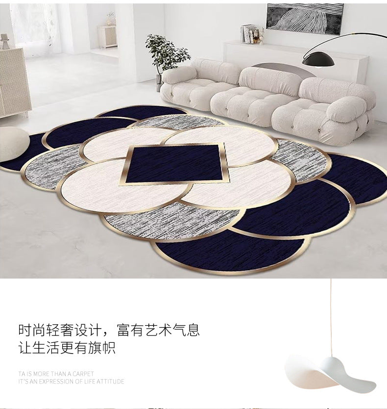 Crystal Velvet Carpet Full Coverage Living Room Non-Slip Coffee Table Rug Chinese Classical Home Bedroom Bedside Rug One Piece Dropshipping