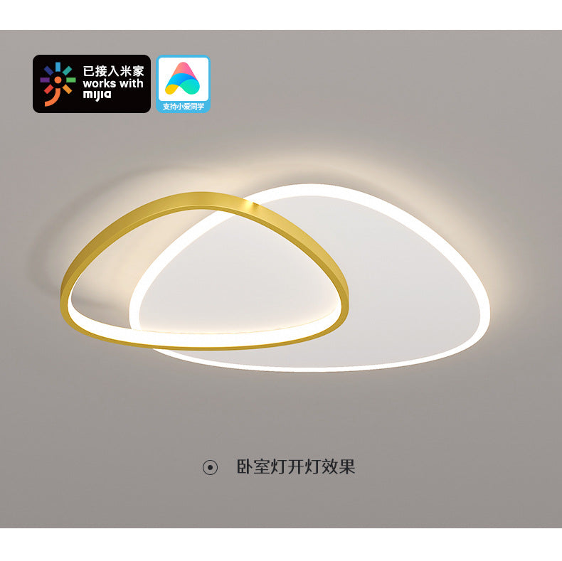 Nordic Living Room Lamp Rectangular Household Elegant Ceiling Lamp led Master Bedroom Lamp Iron Art Room Lamp Zhongshan Lighting