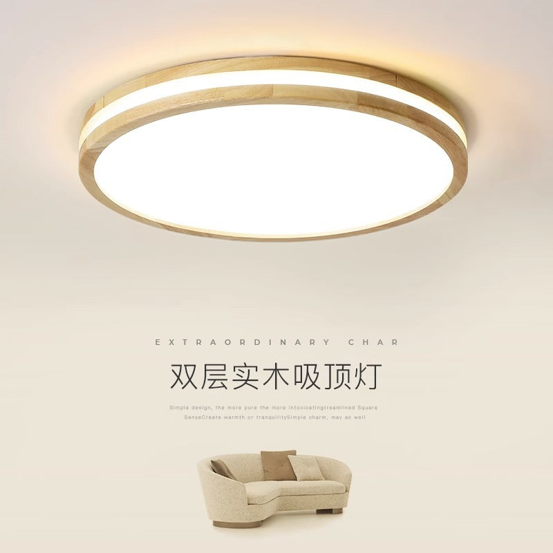 Minimalist Nordic Style Solid Wood Lighting LED Square Ceiling Light Living Room Light Hallway Light Study Light Balcony Light