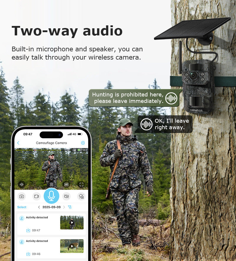 Camouflage4G Install Solar Camera Hunting300Wan Gaoqing GPS Positioning Infrared Night Vision Remote Camera