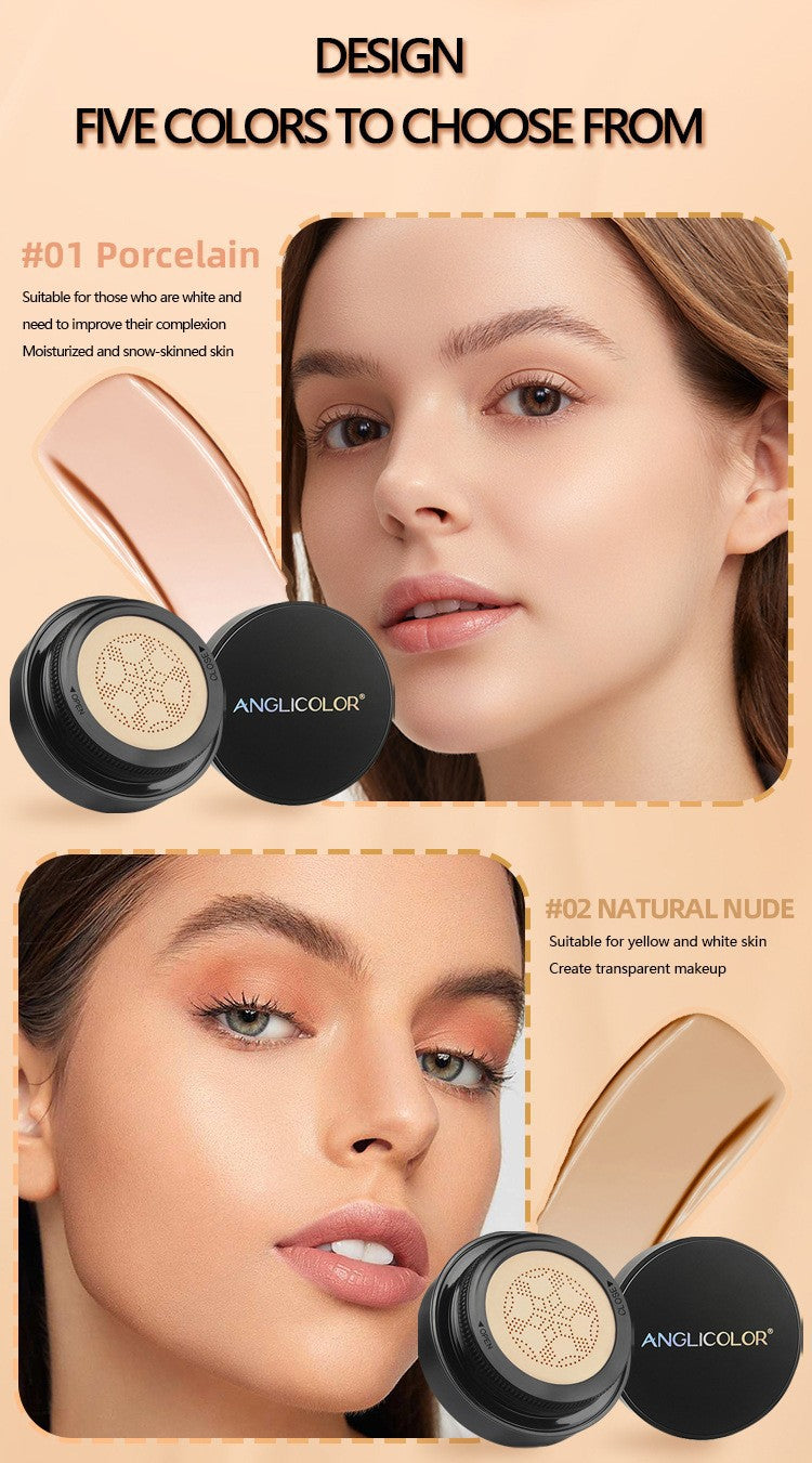 Anglicolor Mushroom Head Air Cushion CC Concealer Foundation Liquid Primer Sweatproof BB Shuangdai Hair