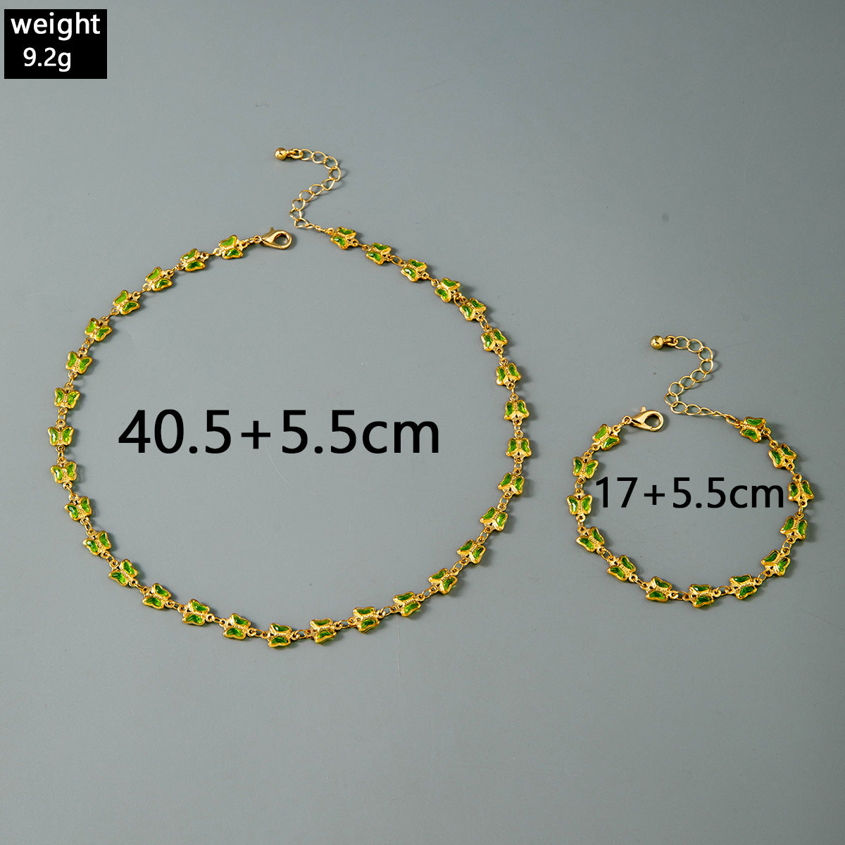 European and American New Style Green Zircon Niche Personality Retro Inlaid Diamond Short Necklace Collarbone Chain Choker chocker Female