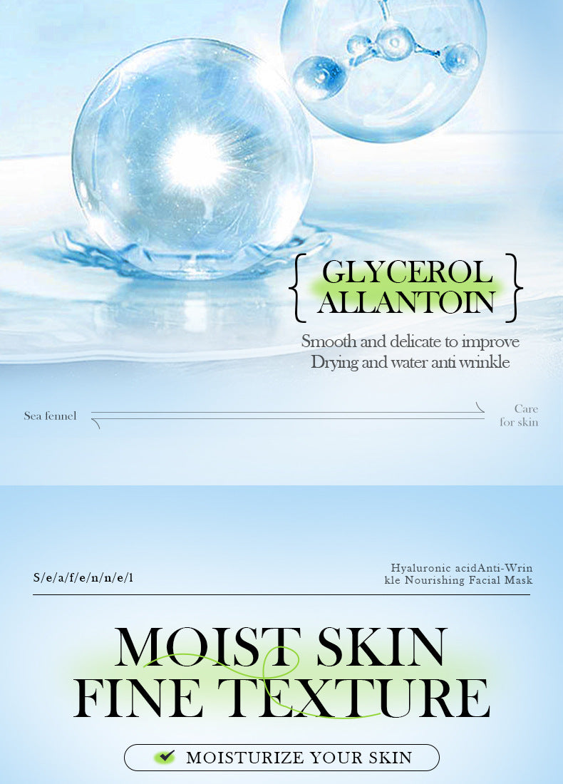 Sea Fennel Hyaluronic Acid Mask25ml  BIOAOUA Hydrating, Moisturizing, and Nourishing Cross-Border Wholesale