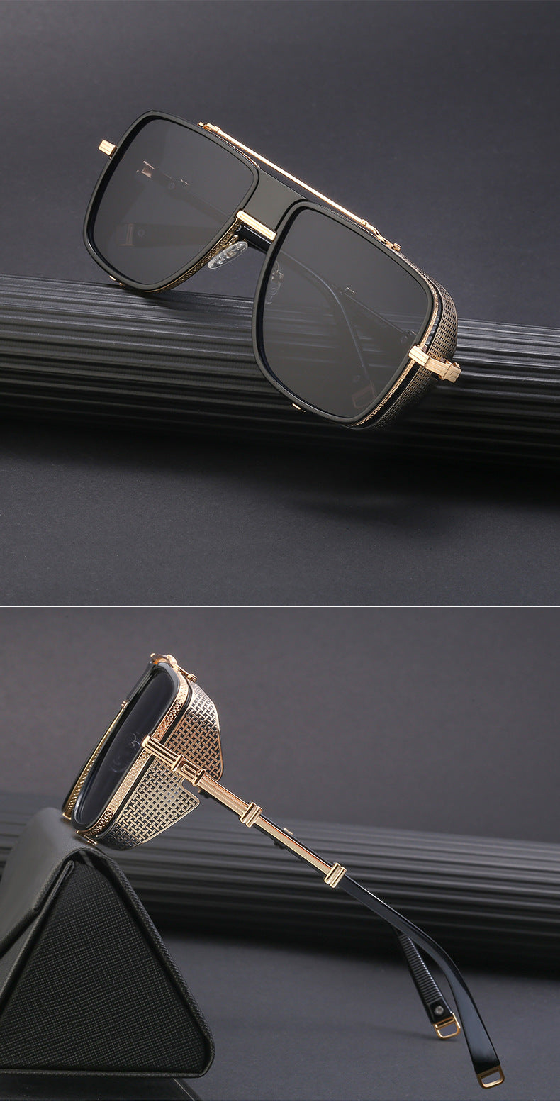 European and American Steampunk Sunglasses for Men, UV Protection, Full Coverage, Sunscreen Sunglasses for Women, Trendy Wholesale Glasses