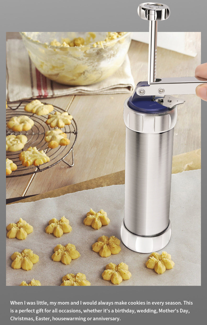 Handheld Aluminum Alloy Decorating Gun Cookie Gun Cream Gun20Piece Set