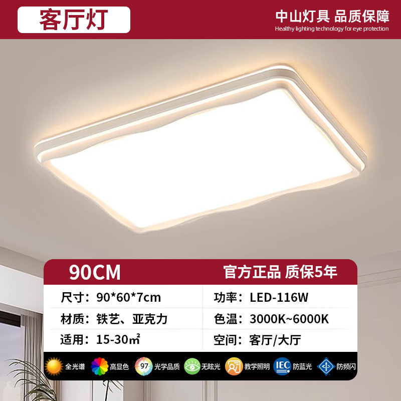 Living Room Main Light2025New Modern Simple Flower Cream Style Ceiling Light Zhongshan Lighting Full House Package