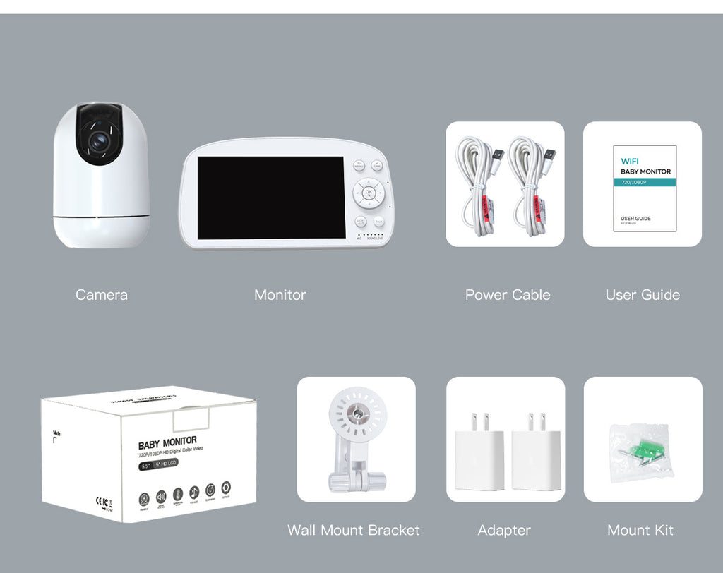 Factory Direct Smart Baby Monitor with Crying Detection Tuya babymonitor Baby Care Device
