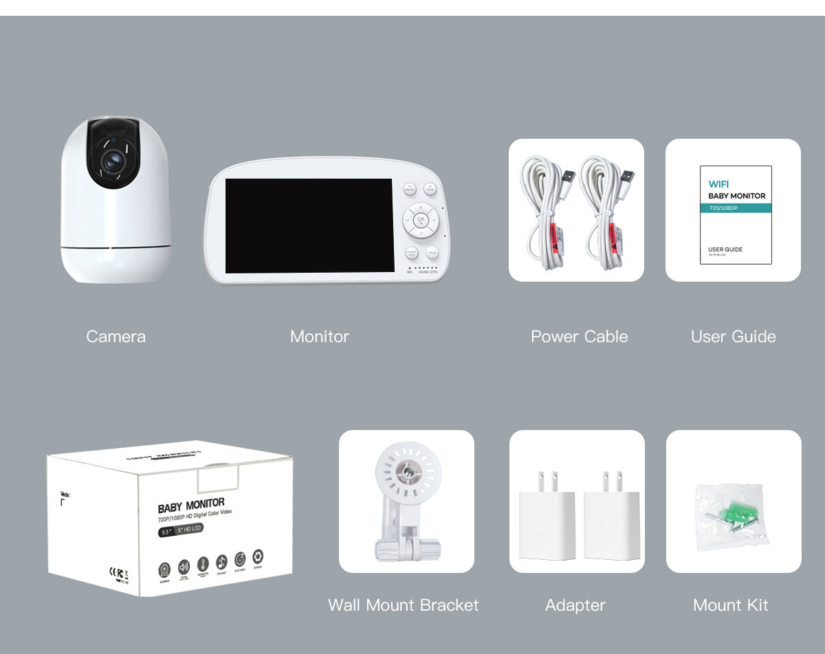 Factory Direct Smart Baby Monitor with Crying Detection Tuya babymonitor Baby Care Device