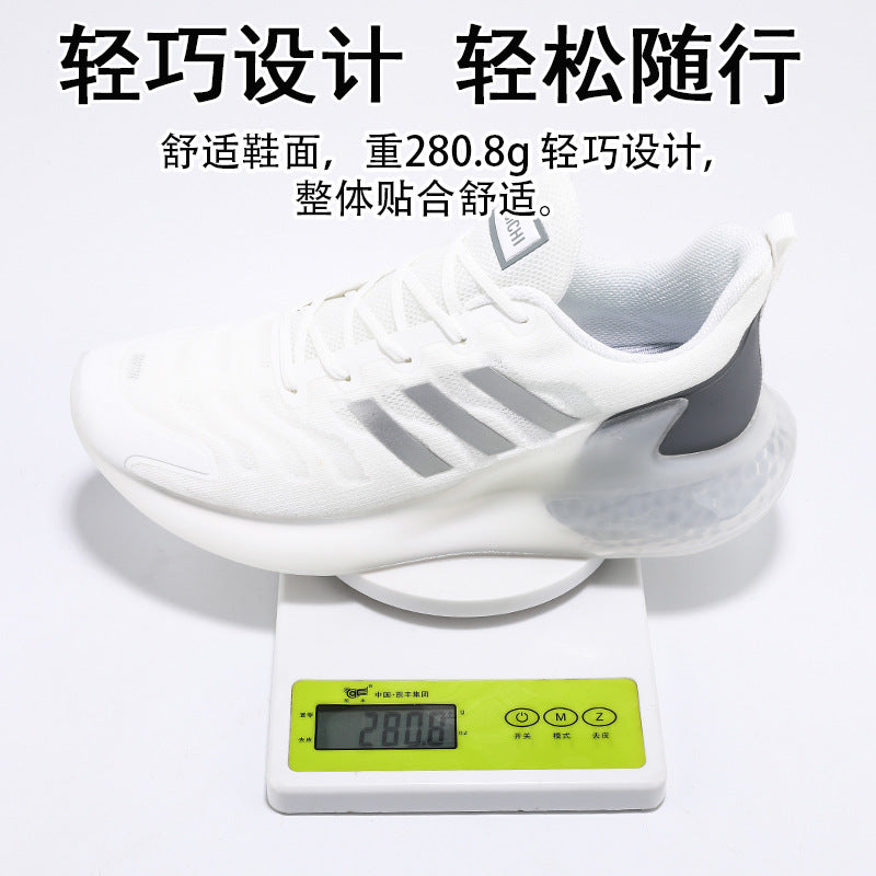 New Outdoor Running Shoes for Men, Soft Sole, Shock Absorption, Real Popcorn Casual Shoes, Breathable Ice Silk Mesh Sports Shoes
