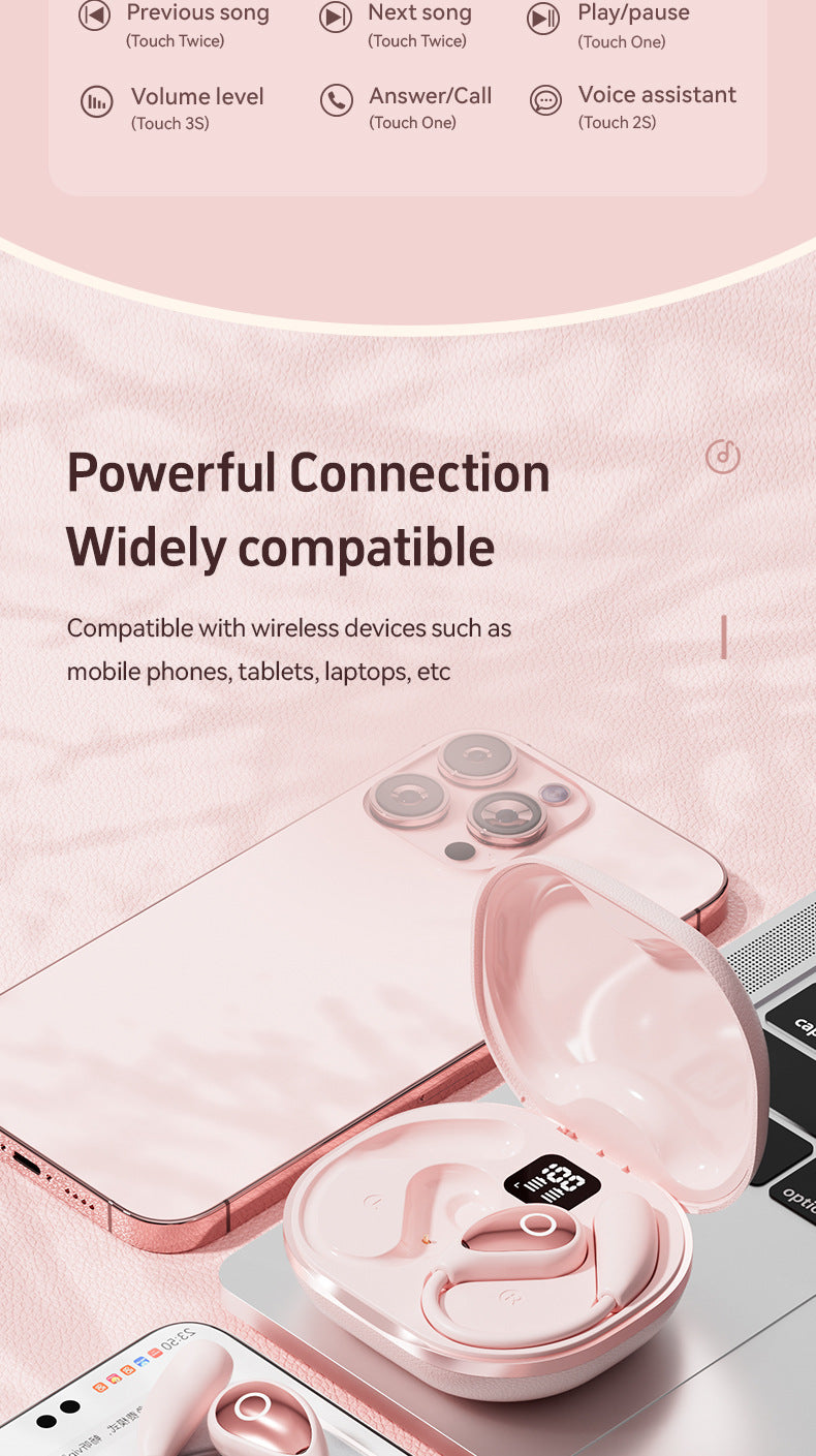 New M95Creative Electroplating OWS Bluetooth earphones non-in-ear over-ear high appearance value long battery life wireless earphones