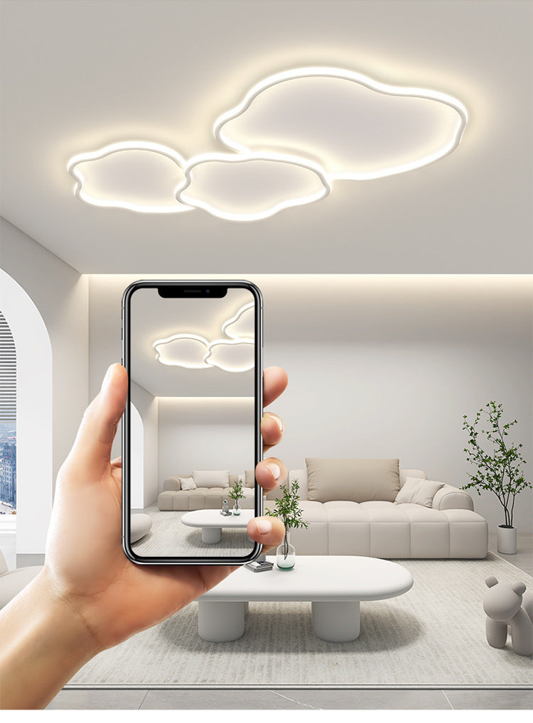 Cream Ceiling Light Minimalist Style Master Bedroom Light Cloud Hall Living Room Eye Protection Simple Room Light Full Spectrum Smart