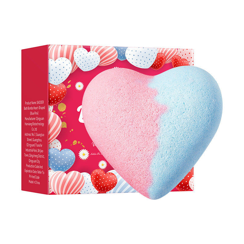 Cross-border Heart-shaped Bath Bomb120g  Deep Cleansing Body Bath Bath Salts Export Manufacturer Wholesale