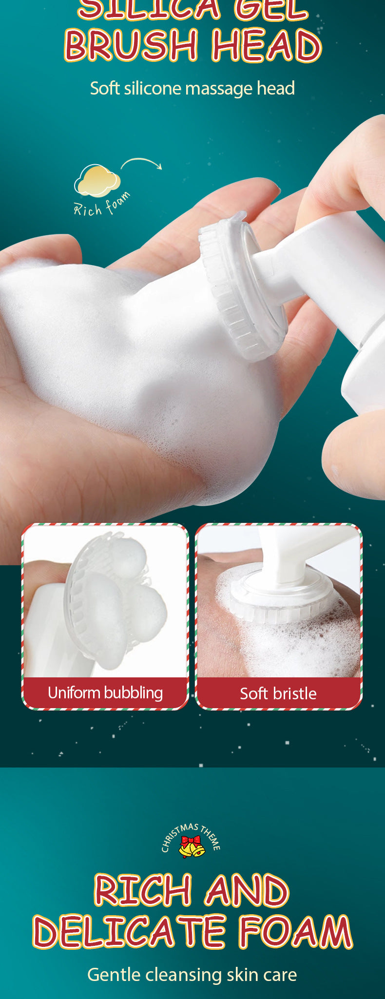 Full English Christmas Strawberry Amino Acid Cleansing Mousse SADOER Cleansing facial cleanser  foreign trade wholesale