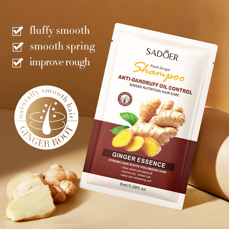 Ginger Shampoo Sachet SADOER Moisturizing, Smooth, Deep Cleansing, Portable Pack, Cross-Border Foreign Trade Wholesale