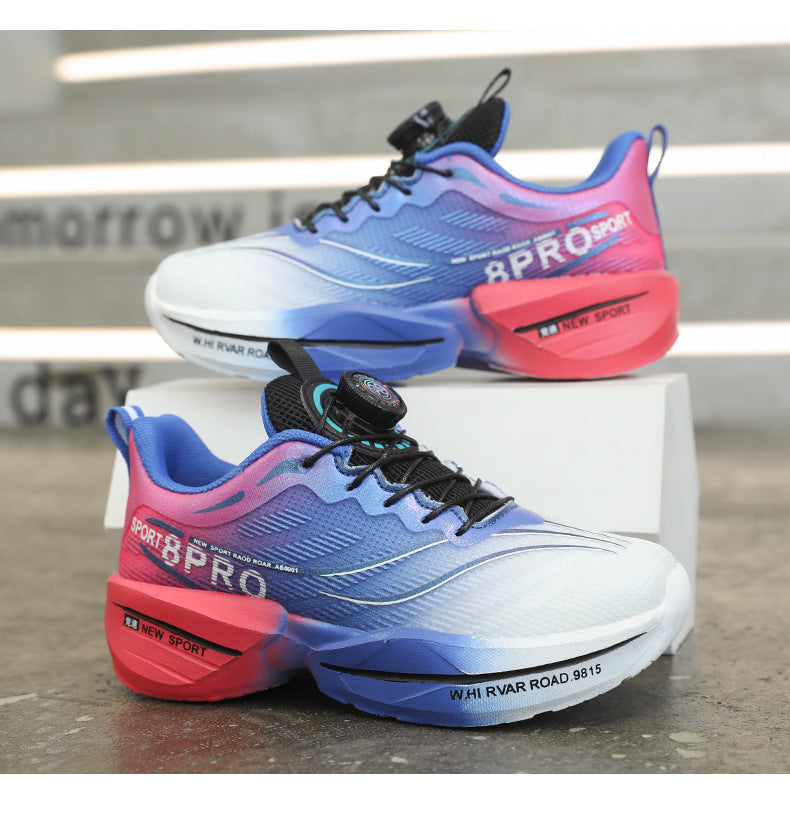 Red Rabbit8pro Rotating Button Children's Shoes Lightweight Shock Absorption Rebound Non-Slip Running Shoes Boys and Girls Students Physical Test Sports Shoes