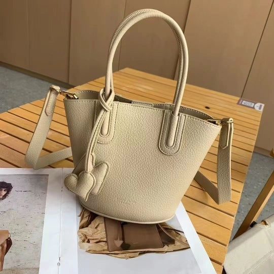 Korean Style Basket Handbag for Women, Versatile Bucket Crossbody Bag, Spring and Autumn Textured Trendy Shoulder Bag for Women