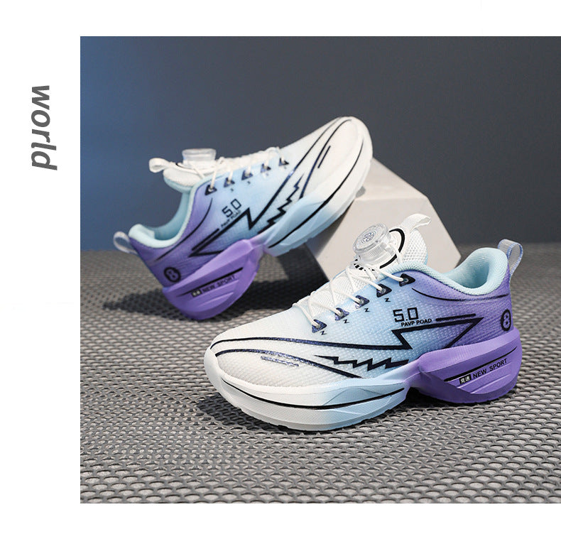 2025Summer New Boys' Shoes for Older Children Lightweight Shock-Absorbing Sports Shoes Mesh Breathable Professional Racing Running Shoes