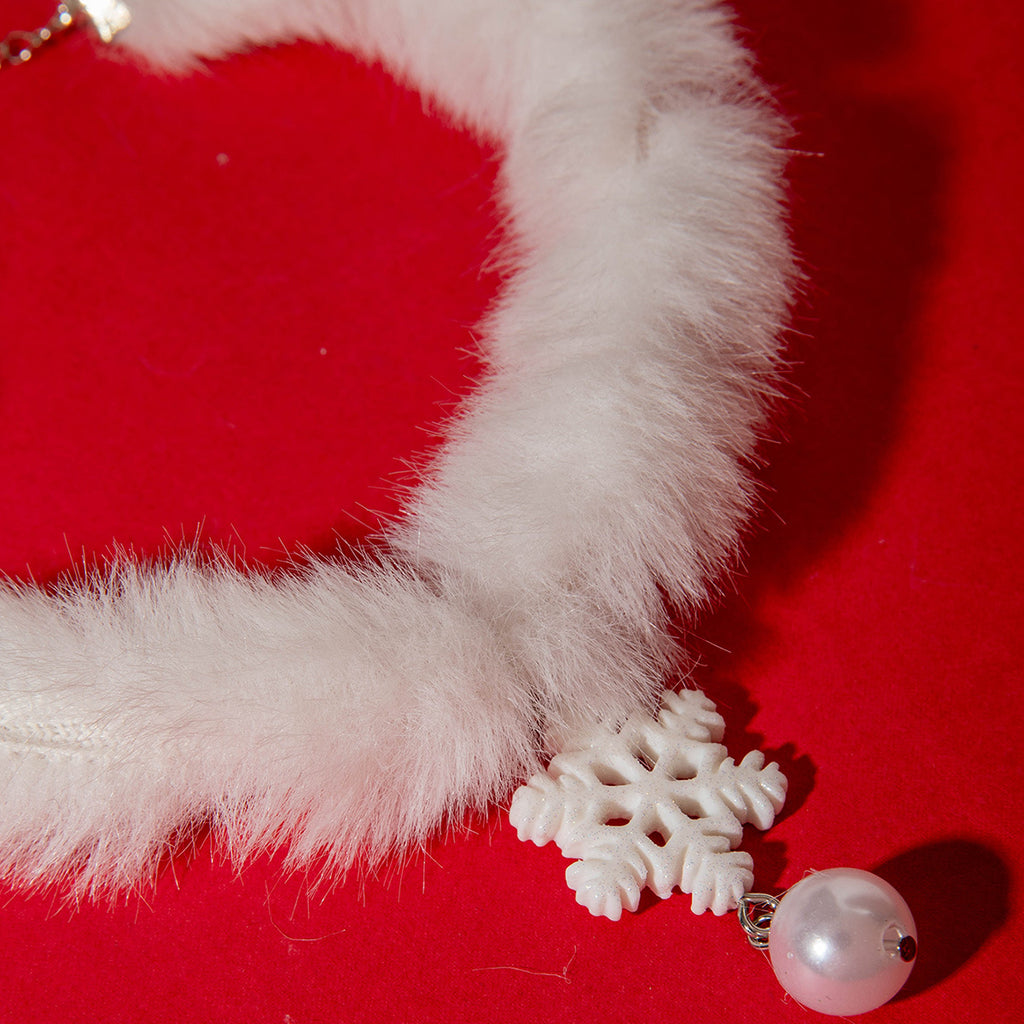 European and American Style Accessories Super Fairy Sweet Christmas Pearl Pendant Plush Necklace Light Luxury Fashion High-end Necklace Wholesale