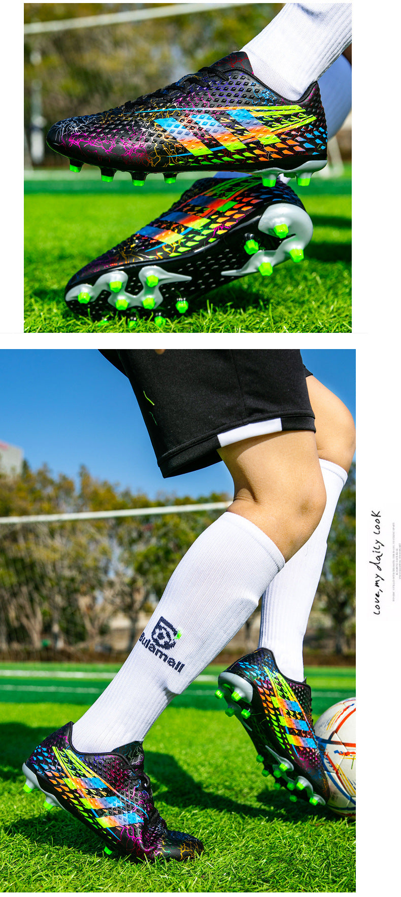 New professional football shoes for men and women AG Spike TF Broken Nail Youth Student Grassland Competition Training Shoes