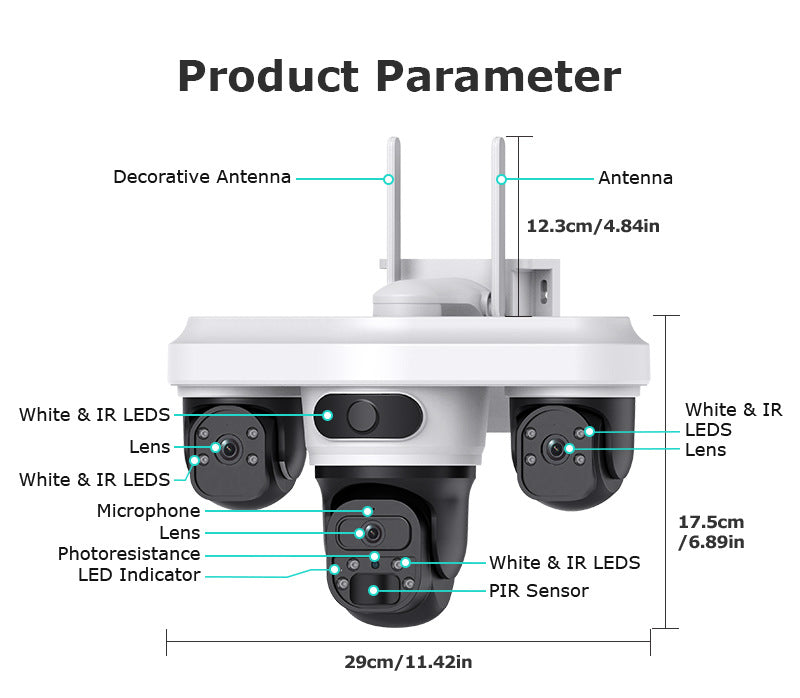 New Product AOV Solar Camera Trinocular Solar Camera9MP High Definition Full Color AOV Camera