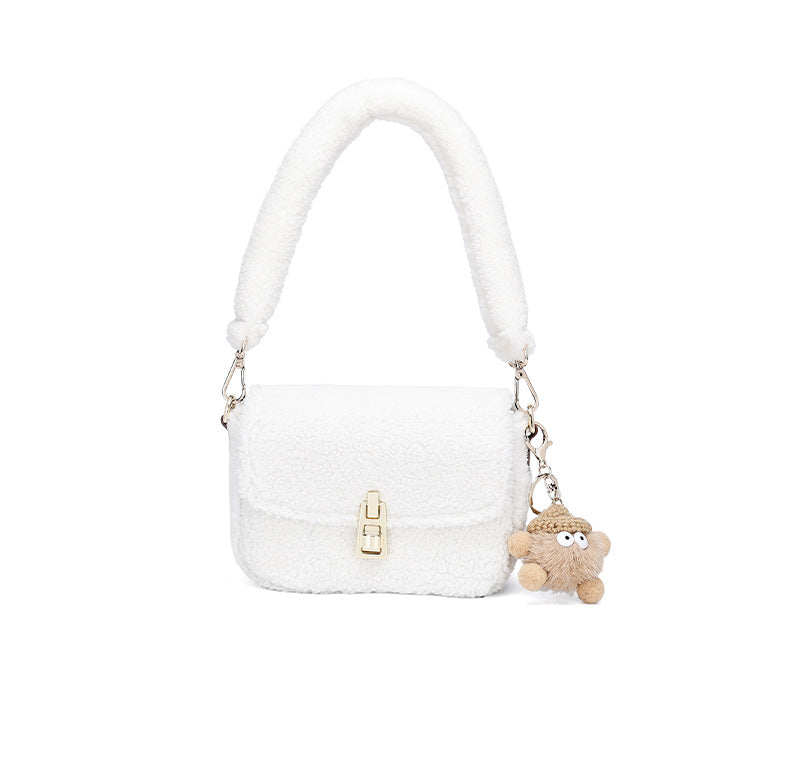 Korean Style Fashion Plush bsga Single Shoulder Crossbody Small Square Bag Cute Trendy European and American Hot-Selling Women's Bag Wholesale