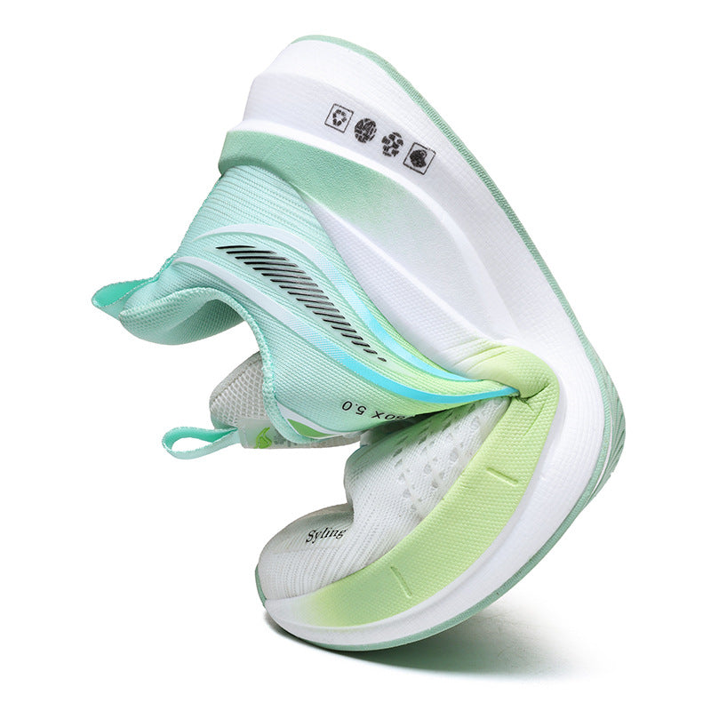 Large Size Summer Jacquard Mesh Breathable Youth Shock Absorption Sports Shoes Student Outdoor Racing Running Shoes