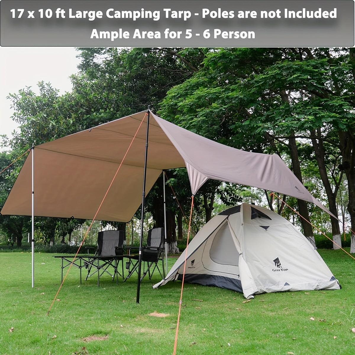 Outdoor Canopy Camping Waterproof Sunshade Large Space Four-Corner Canopy Portable Multi-Functional Setup