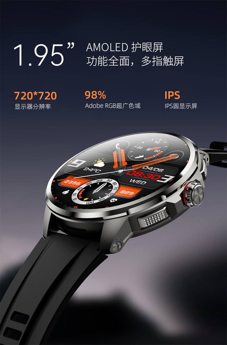 H99Round Screen Card Slot Phone Watch 1.951-inch rotating camera for taking photos with heart rate and blood pressure dual system NFC