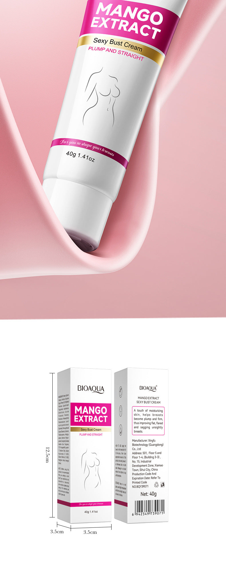 Full English Mango Breast Enhancement Cream40g BIOAOUA Breast Firming and Plumping Massage Care  Wholesale