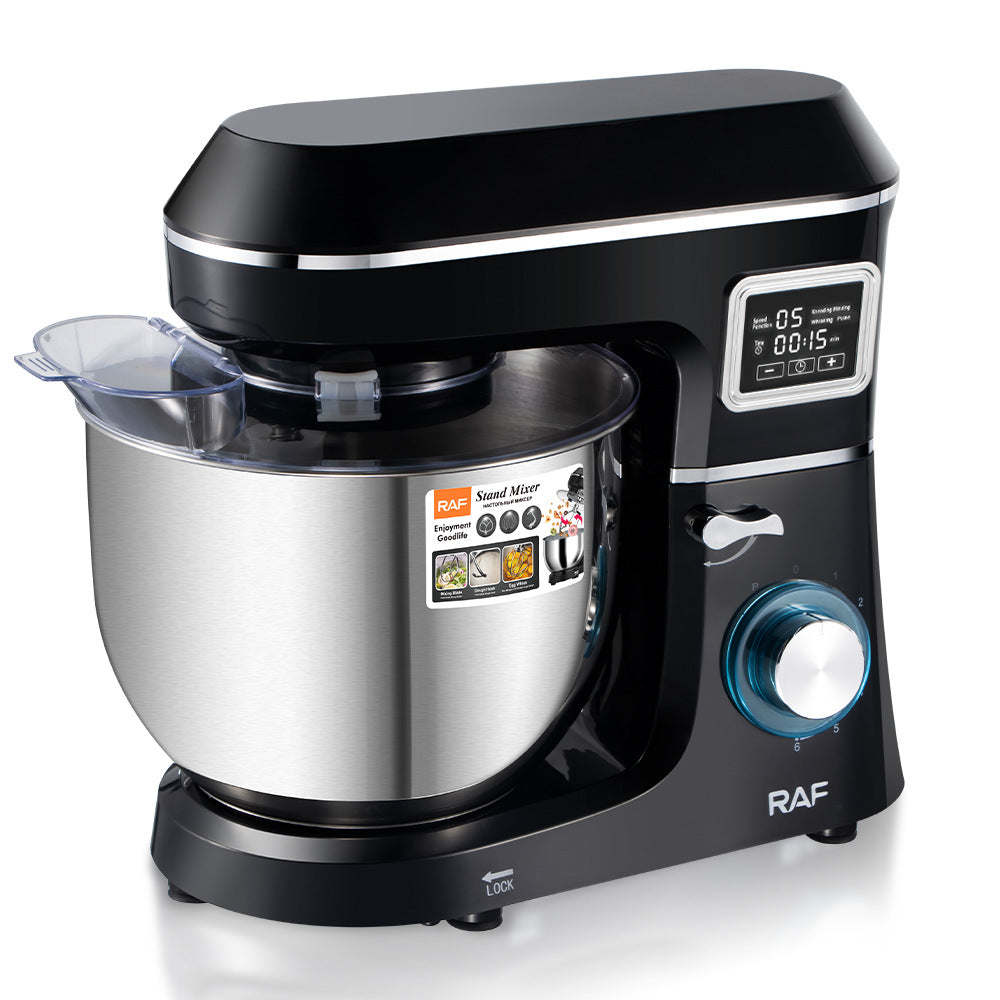 RAF European Standard Stainless Steel Bowl High-Power Dough Mixer Household Multi-Functional Chef Machine Dough Blender R.6677