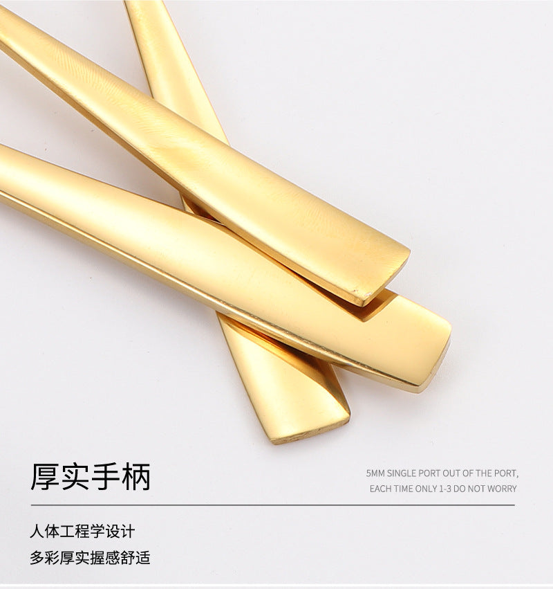 410Stainless Steel Portable Outdoor Camping Tableware Set304Stainless Steel Straw Knife Fork Spoon Chopsticks Seven-Piece Set