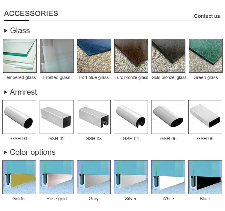 Aluminum U Channel Designs Frameless Balcony Staircase Swimming Pool Fence Glass Railing Balustrade & Handrails