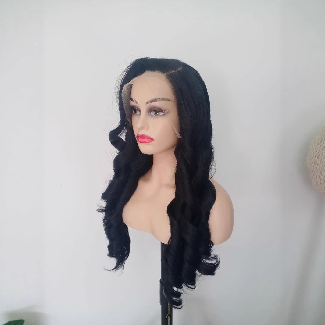 13*4 Lace Front 28 inch Long Black Wavy Hair Wig