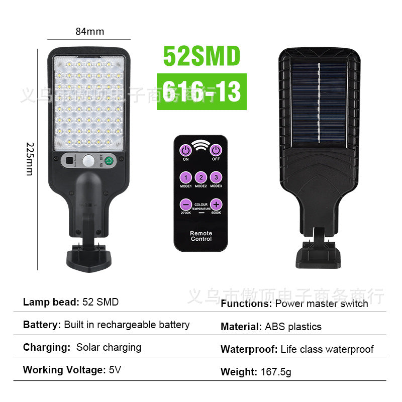 New Solar Street Light LED Outdoor lighting human body sensor garden light with remote control wall lamp Waterproof