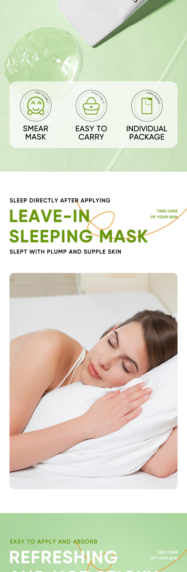 Aloe Vera Good Night Freeze Mask Strip Pack SADOER Sleeping Mask No-Rinse Apply-On Cross-Border Foreign Trade Wholesale