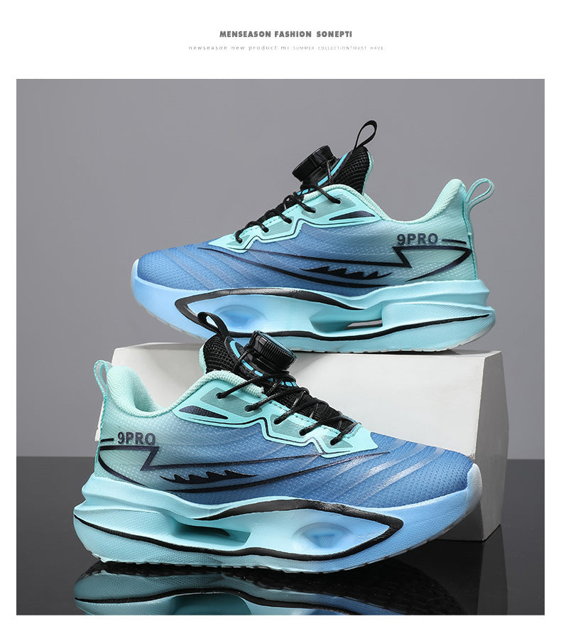 Red Rabbit9PRO Children's Fashion Casual Rotating Buckle Sports Shoes for Girls Lightweight Non-Slip Wear-Resistant Running Shoes for Boys