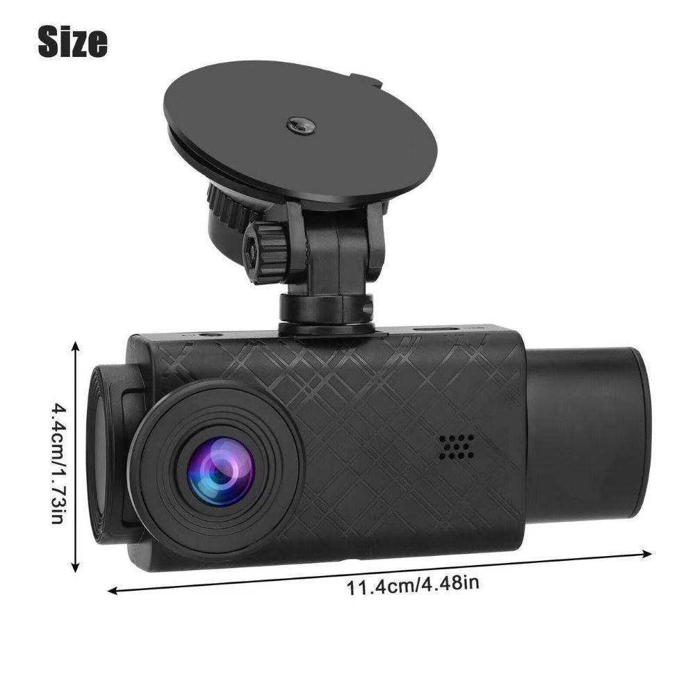 S11New three-lens dashcam2Inch Hd1080P Simultaneous Recording of Front, Interior, and Rear of the Vehicle
