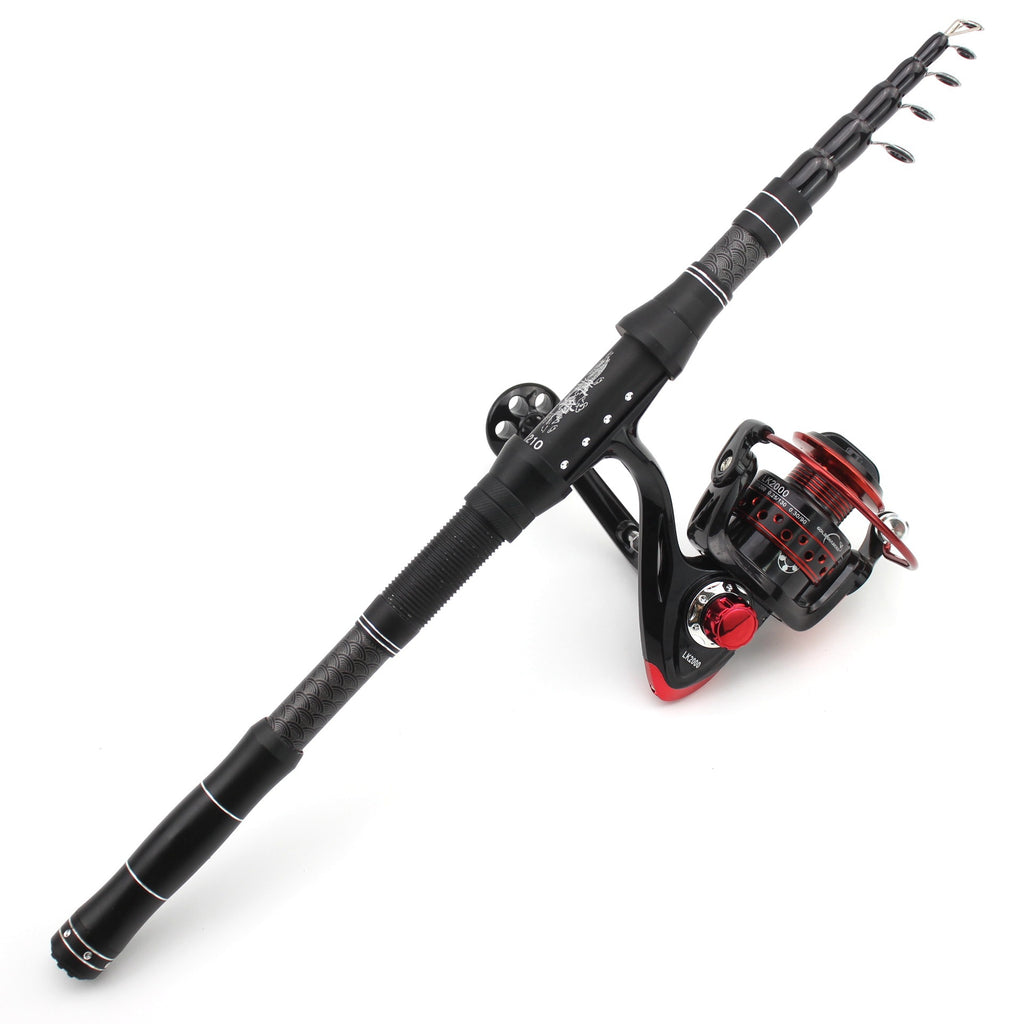 2.1Miluya Rod Set Ultra Short Telescopic Fishing Rod Spinning Reel Combo Amazon FBA Overseas Warehouse Fishing Gear