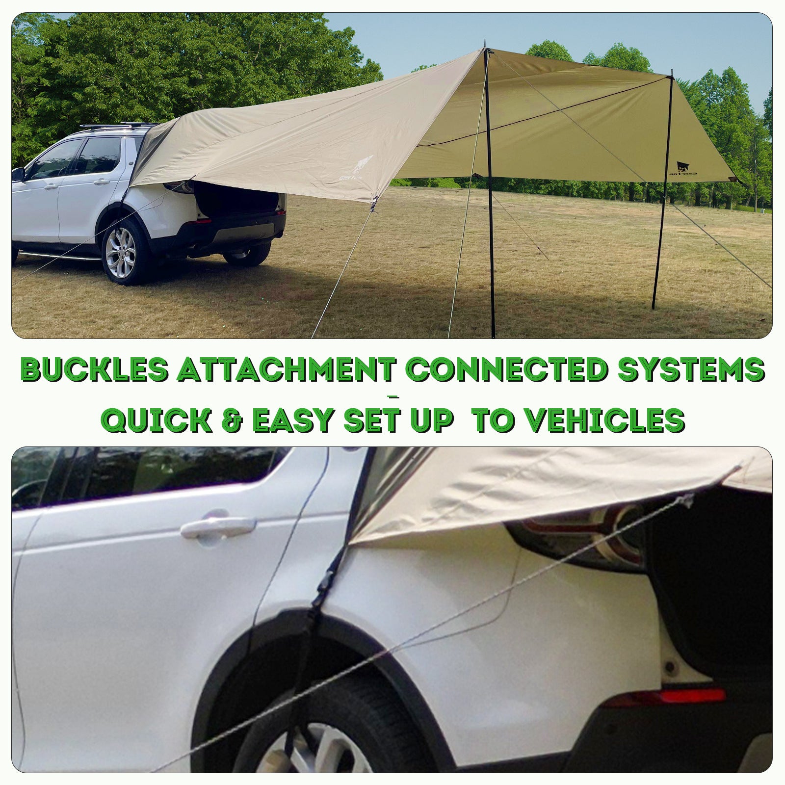 Car Rear Sunshade Canopy Large Space Multi-Person Rainproof Sunproof Tarp Outdoor Camping Gear