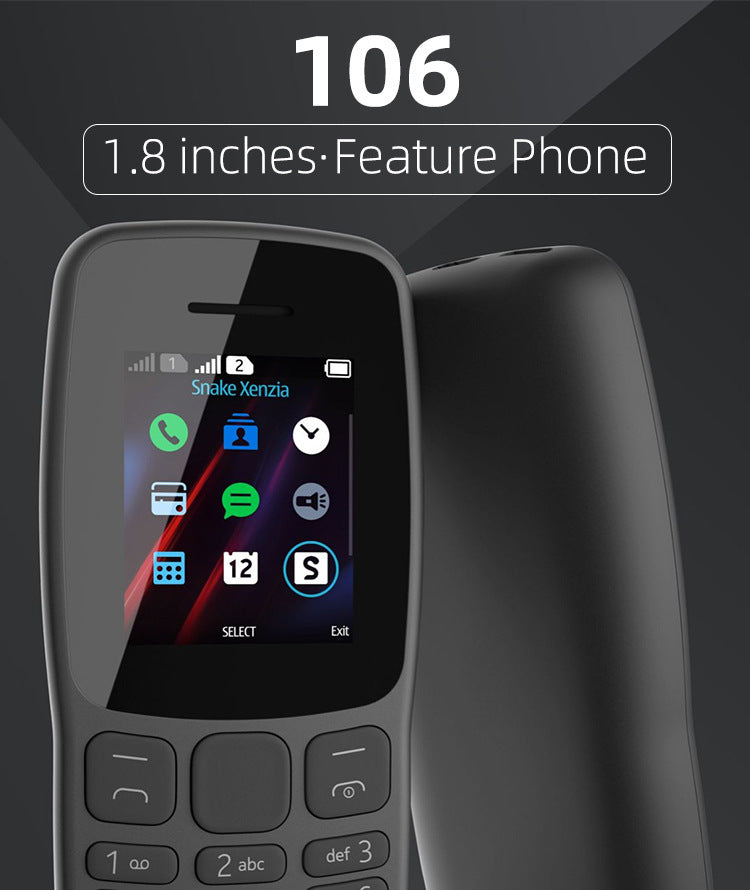 Mobile Phone106Elderly Phone2G Dual SIM Feature Phone with Loud Volume GSM Ultra-long Standby Button Elderly Phone Wholesale