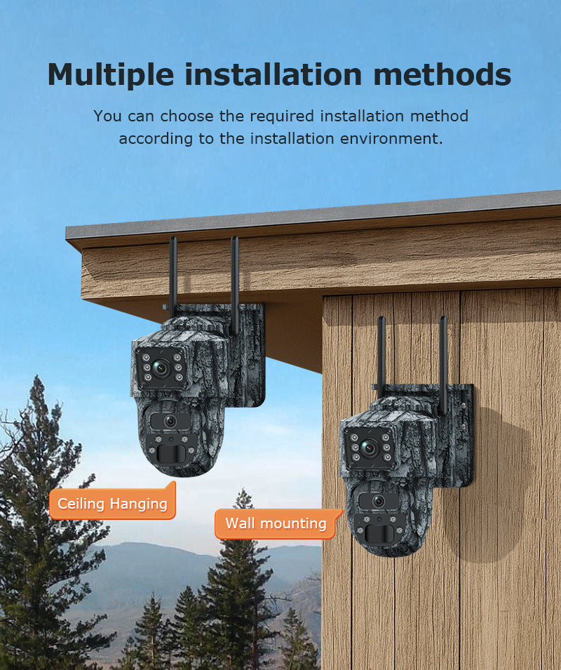 Specially designed for Solar Surveillance Cameras6MP High Definition Dual Screen4G Outdoor Waterproof Camera New Camouflage