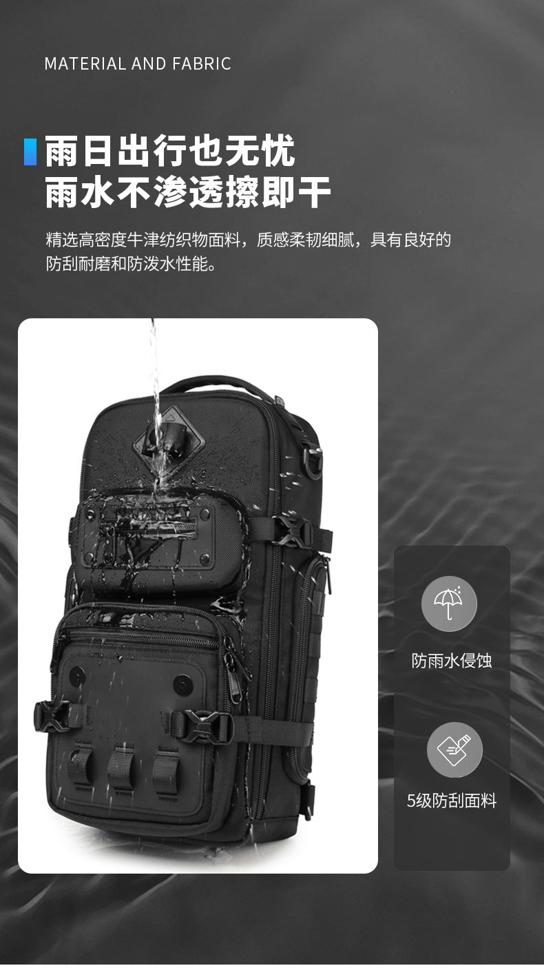 OZUKO Tactical Chest Bag Men's Crossbody Bag Shoulder Bag Men's Outdoor Sports Waterproof High-Quality Men's Bag