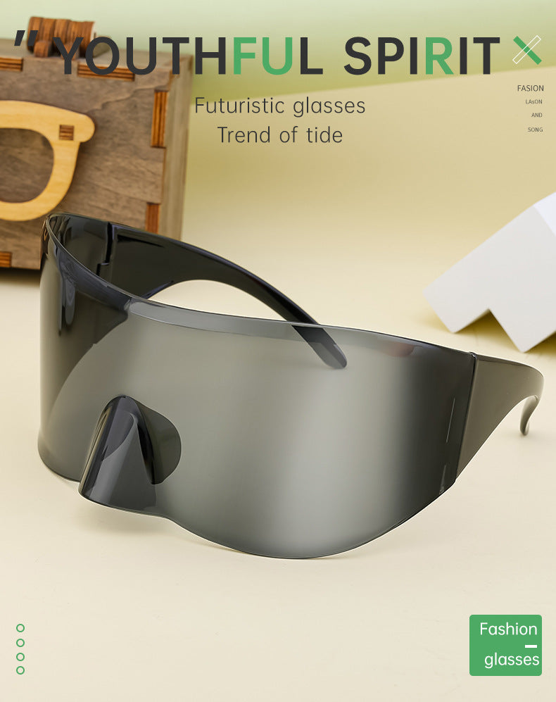 Outdoor Cycling Mercury Sunglasses for Women, European and American Style, Large Frame, Sun Protection Sunglasses for Men, Sports Windproof Glasses shades