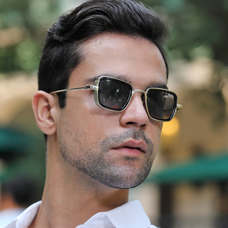 KABIR SINGH Steampunk Small Square Frame Sunglasses for Men High-end Indian Sunglasses Men's Glasses