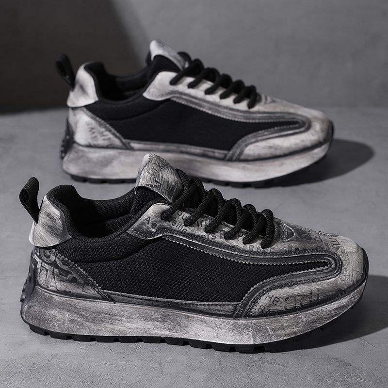 Men's Shoes Summer New Breathable Mesh Versatile Dad Casual Sneakers Height-Increasing Thick-Soled Vintage Dirty Shoes CH0003