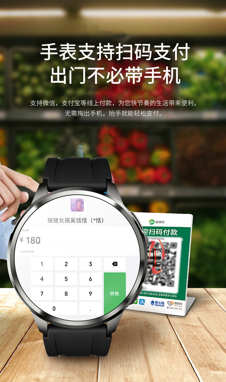 H99Round Screen Card Slot Phone Watch 1.951-inch rotating camera for taking photos with heart rate and blood pressure dual system NFC