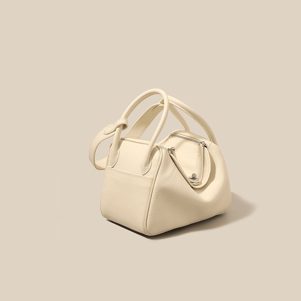 Doctor Genuine Leather Women's Bag2024Handheld Top Layer Cowhide Lychee Pattern Lindy Bag Single Shoulder Handbag Medicine Box Trendy