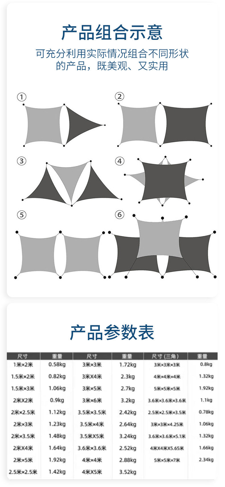 Triangular Sunshade Sail Camping Sunshade Garden Pool Waterproof Balcony Sunscreen Garage Sunshade Curtain Courtyard UV Protection