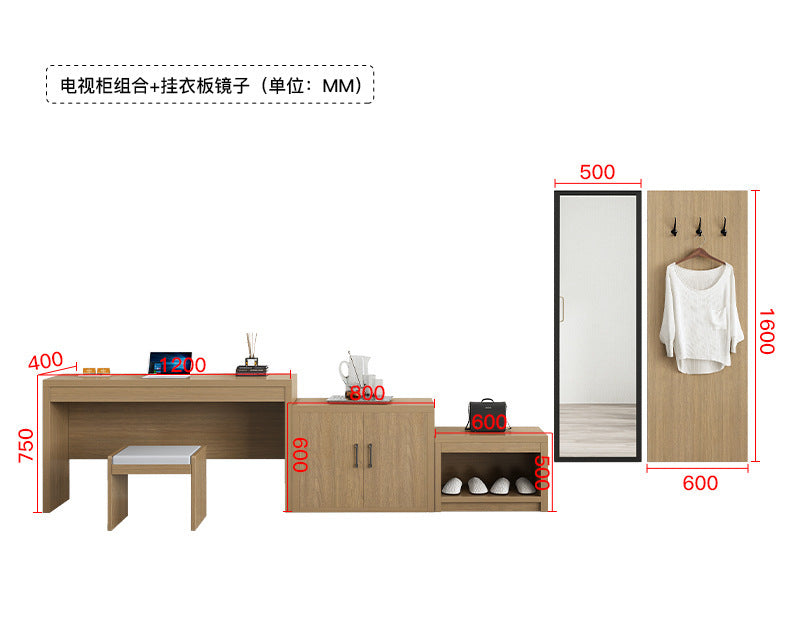 Hotel Bed Hotel Furniture Standard Room Full Set B&B Express Hotel Apartment Single and Double Bed B&B Guest Room Special Bed